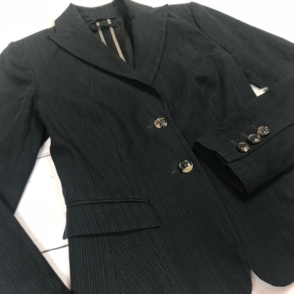 OuiSet Pinstripe Black Womens Blazer Jacket Small - Picture 5 of 8